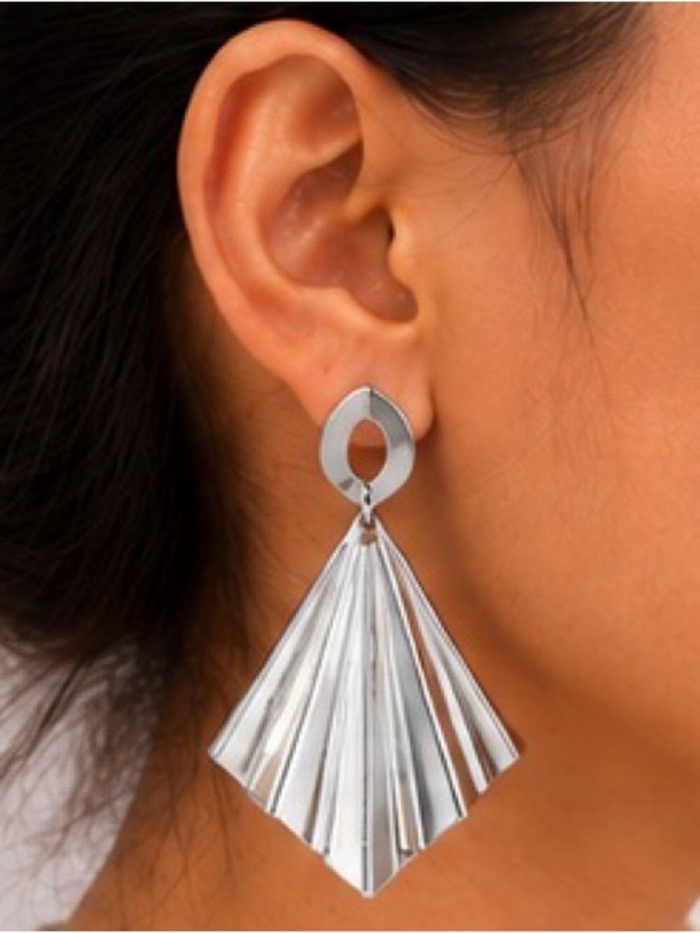 Fashion Earrings Boho Dangle Women - Silver Geometric shape.